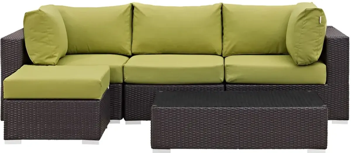 Convene 5 Piece Outdoor Patio Sectional Set