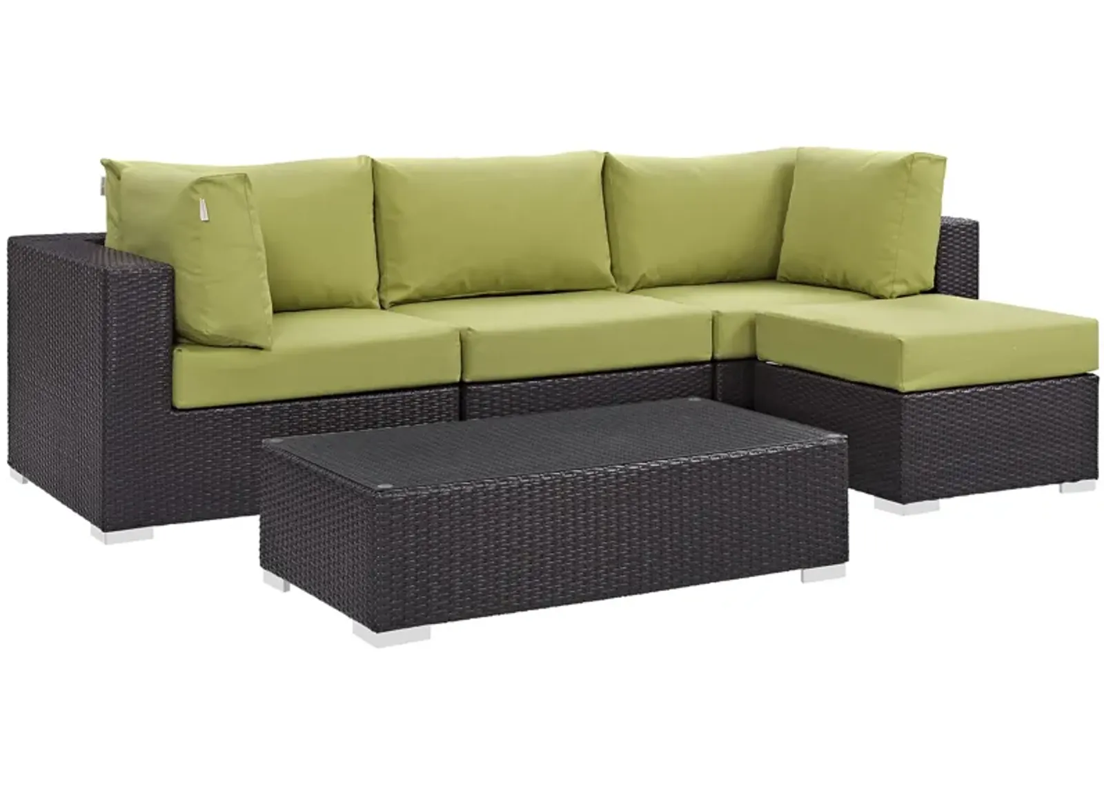 Convene 5 Piece Outdoor Patio Sectional Set