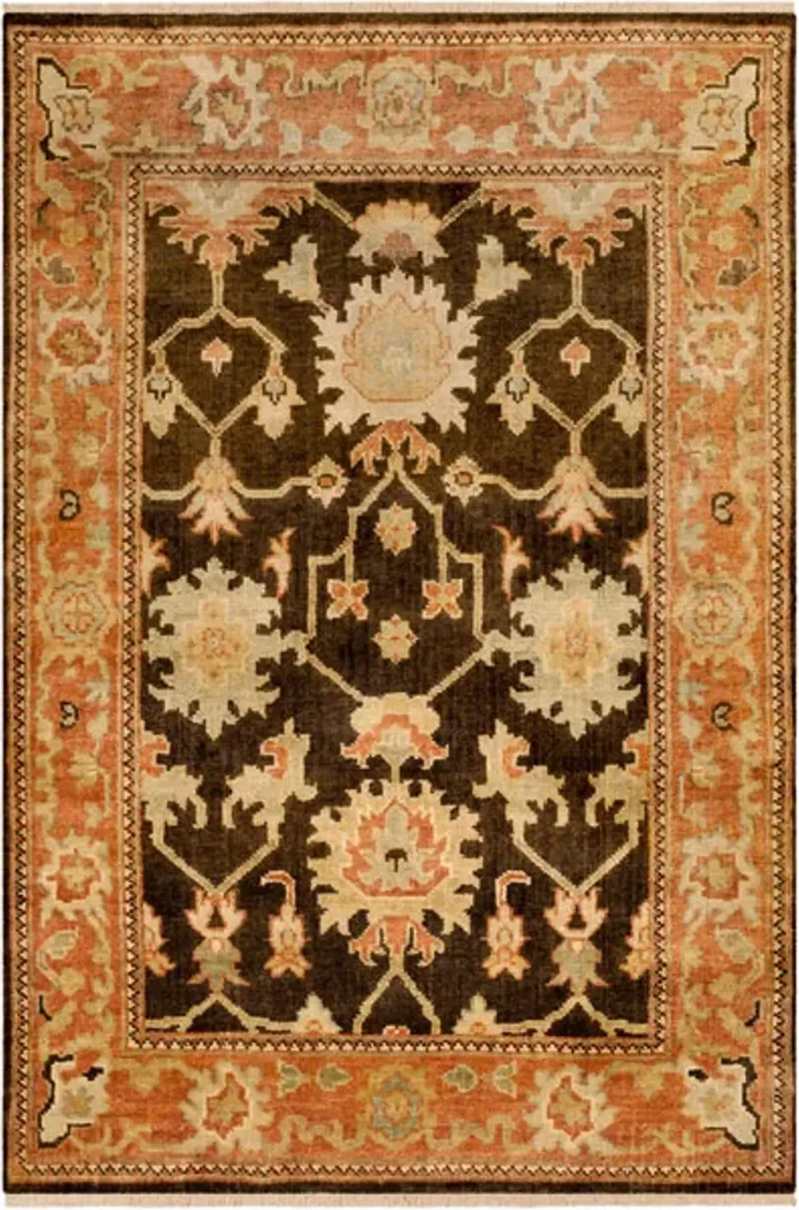 OSH115 Brown  6' X 9' Medium Rectangle Rug