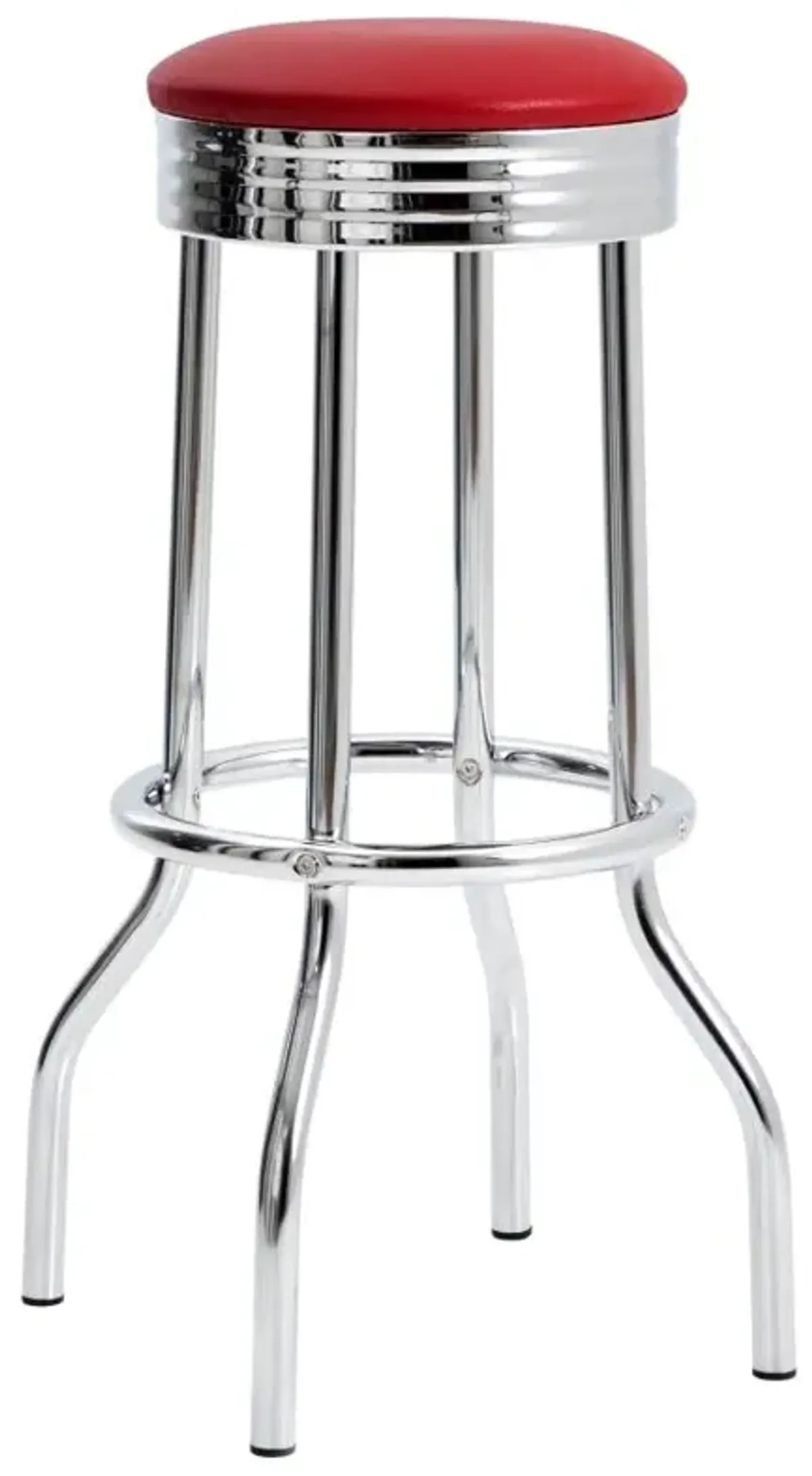 Theodore Upholstered Top Bar Stools Red and Chrome (Set of 2)