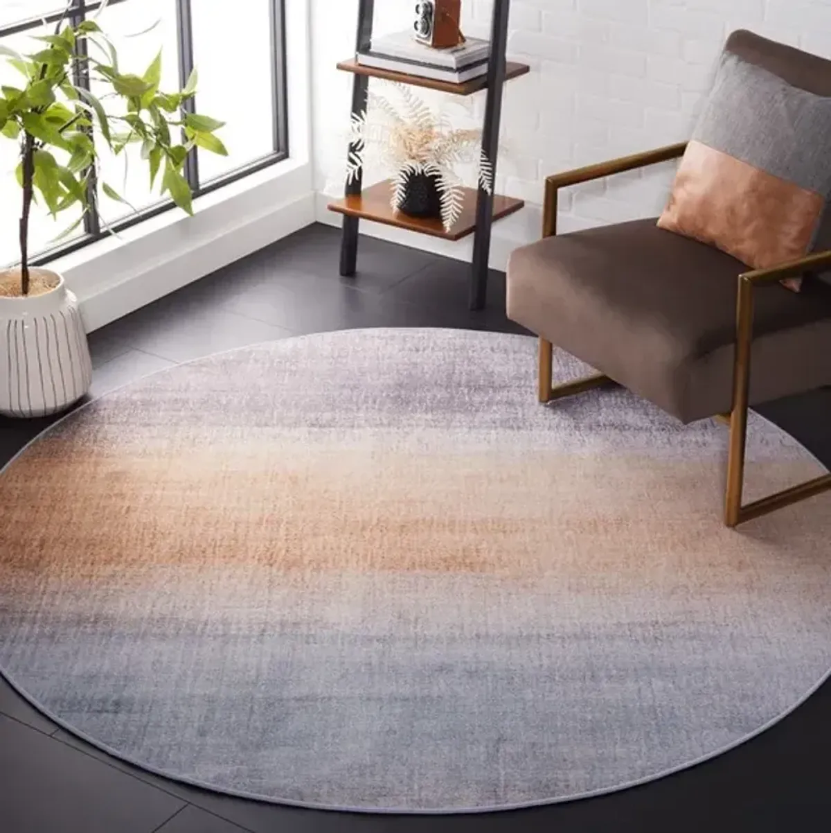 TACOMA 816 M/W S/R Grey  6' X 6' Round Round Rug