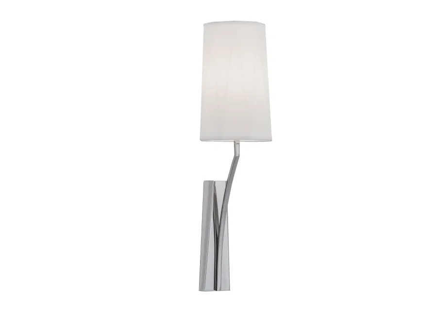 Diamond Narrow Wall Sconce - Polished Nickel with Black Shade