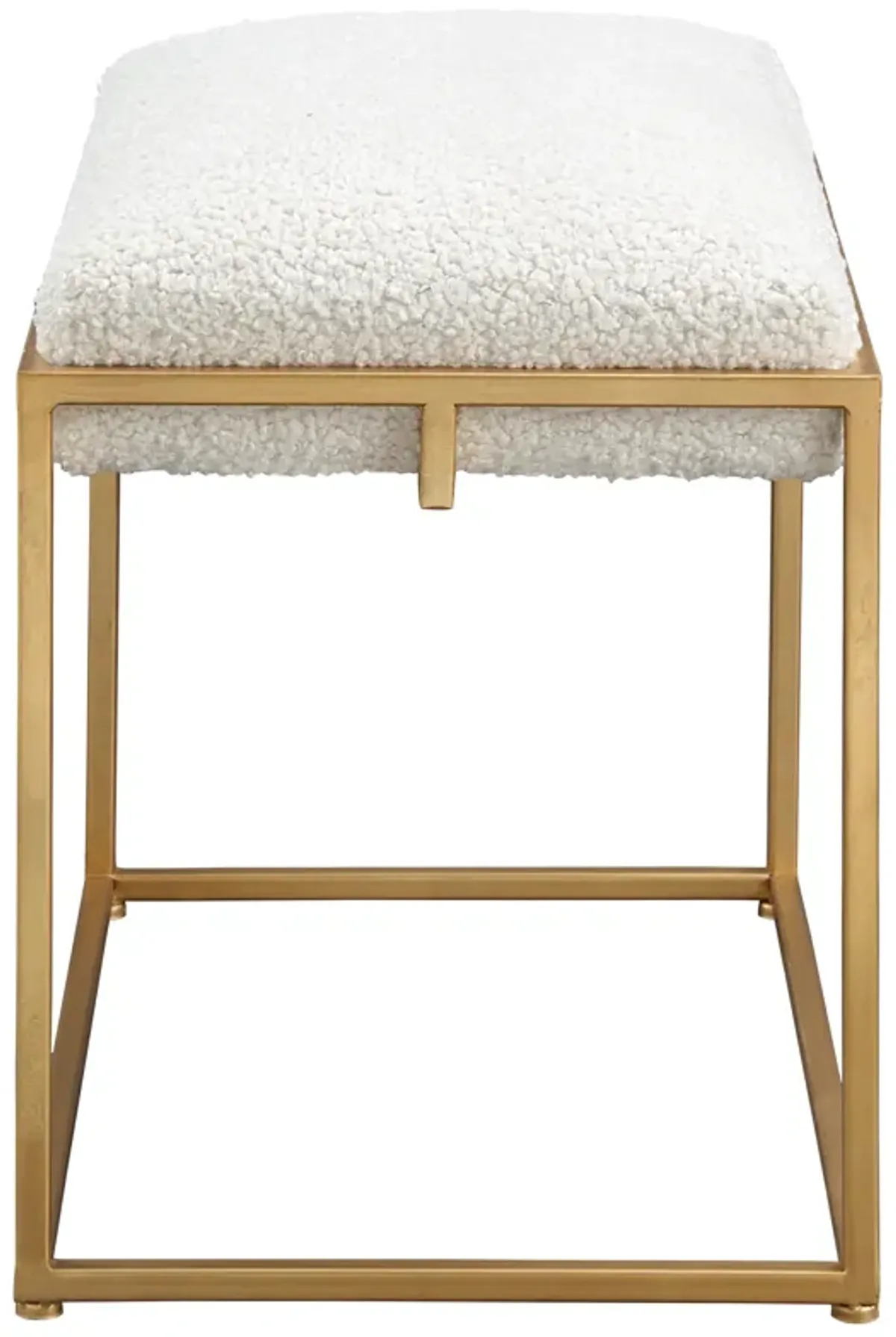 Paradox Small Gold & White Shearling Bench