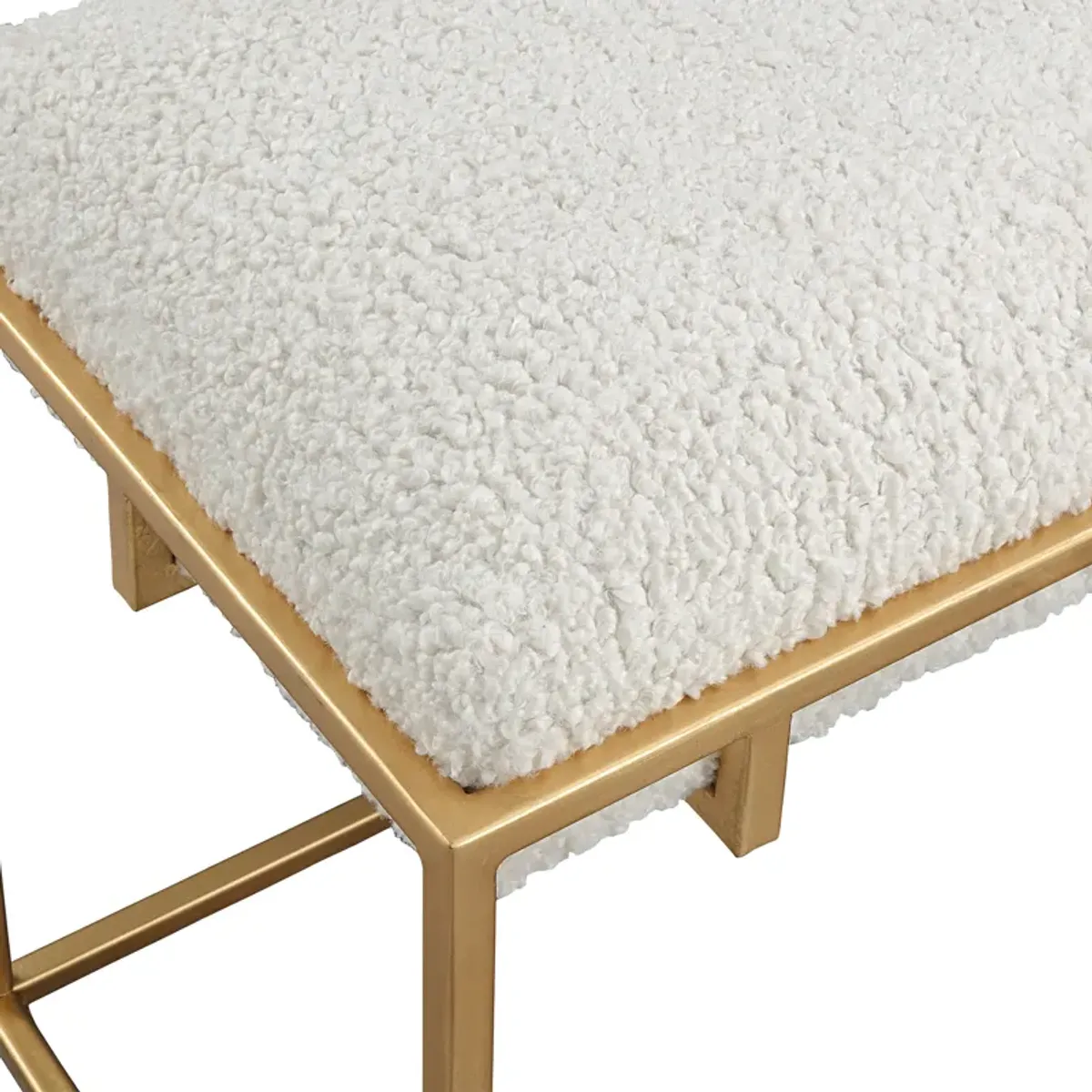 Paradox Small Gold & White Shearling Bench