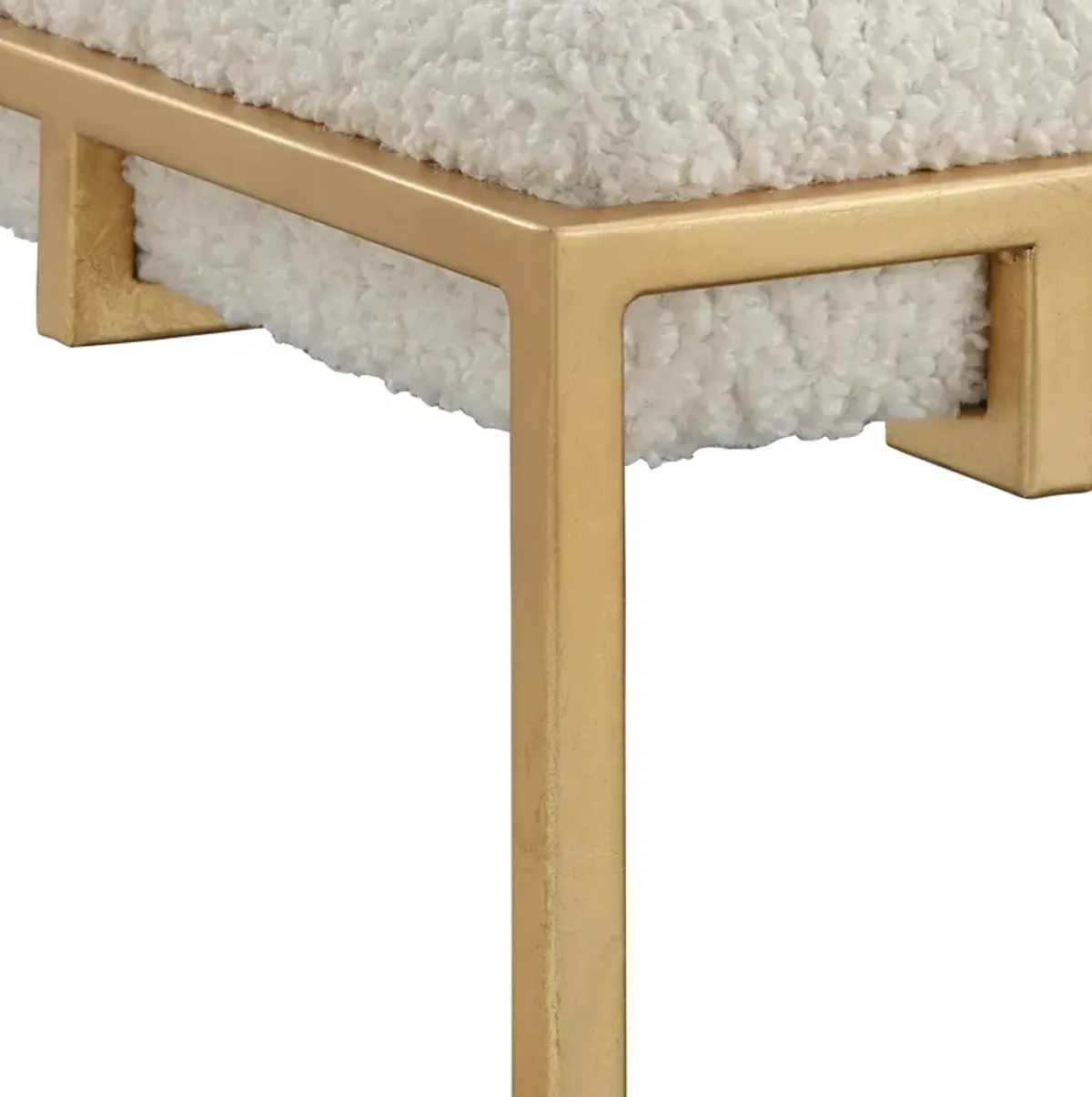 Paradox Small Gold & White Shearling Bench