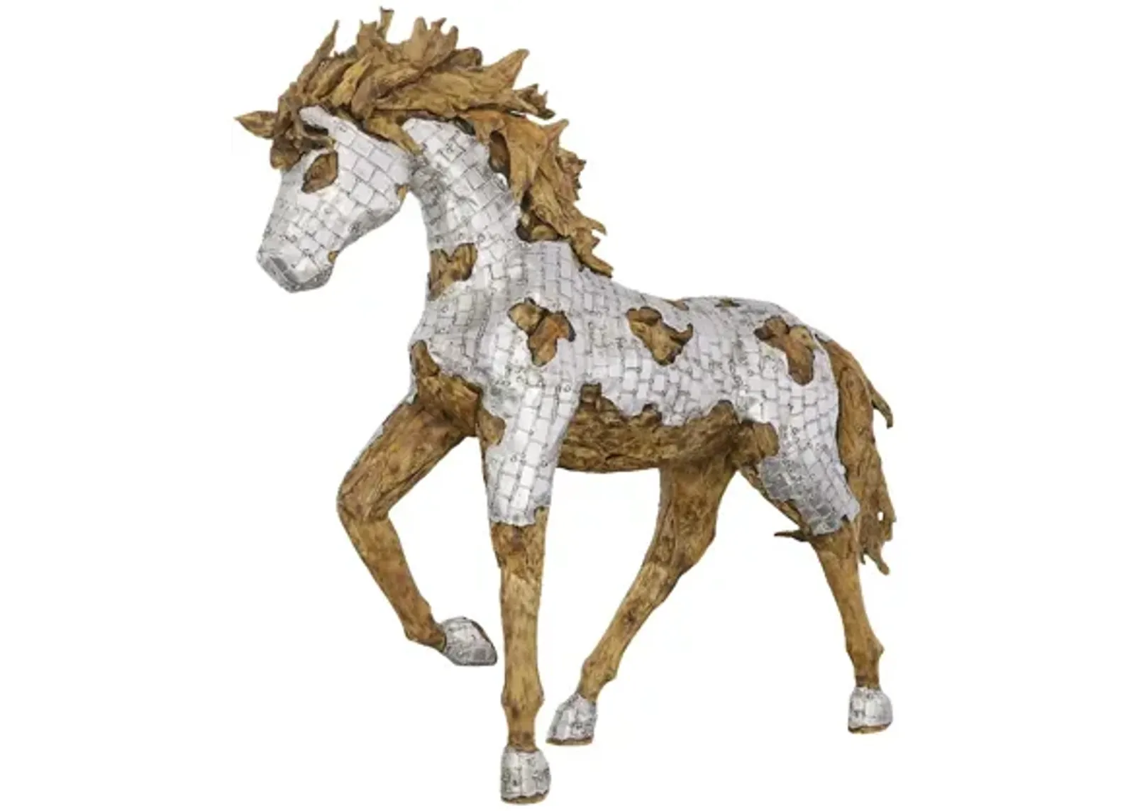 Mustang Horse Armored Sculpture, Galloping