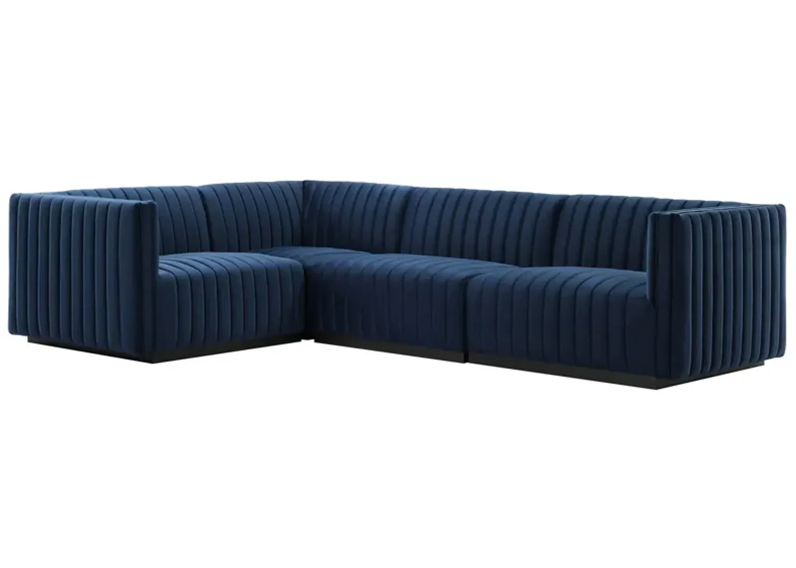 Conjure Channel Tufted Performance Velvet 4-Piece Sectional