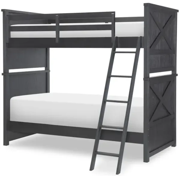 Flatiron Black Complete Twin Over Twin Bunk Bed Black Finish