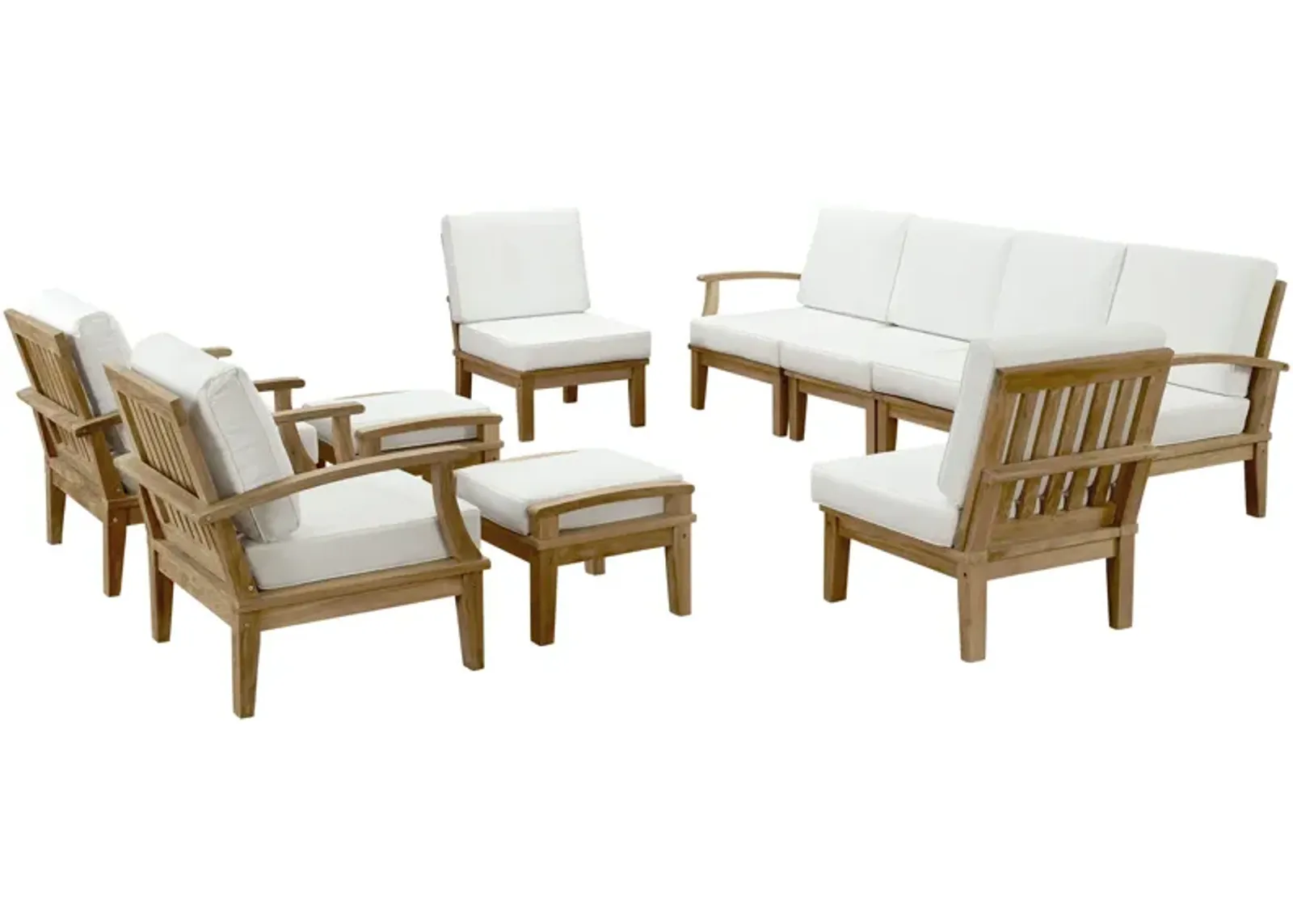 Marina 10 Piece Outdoor Patio Teak Set