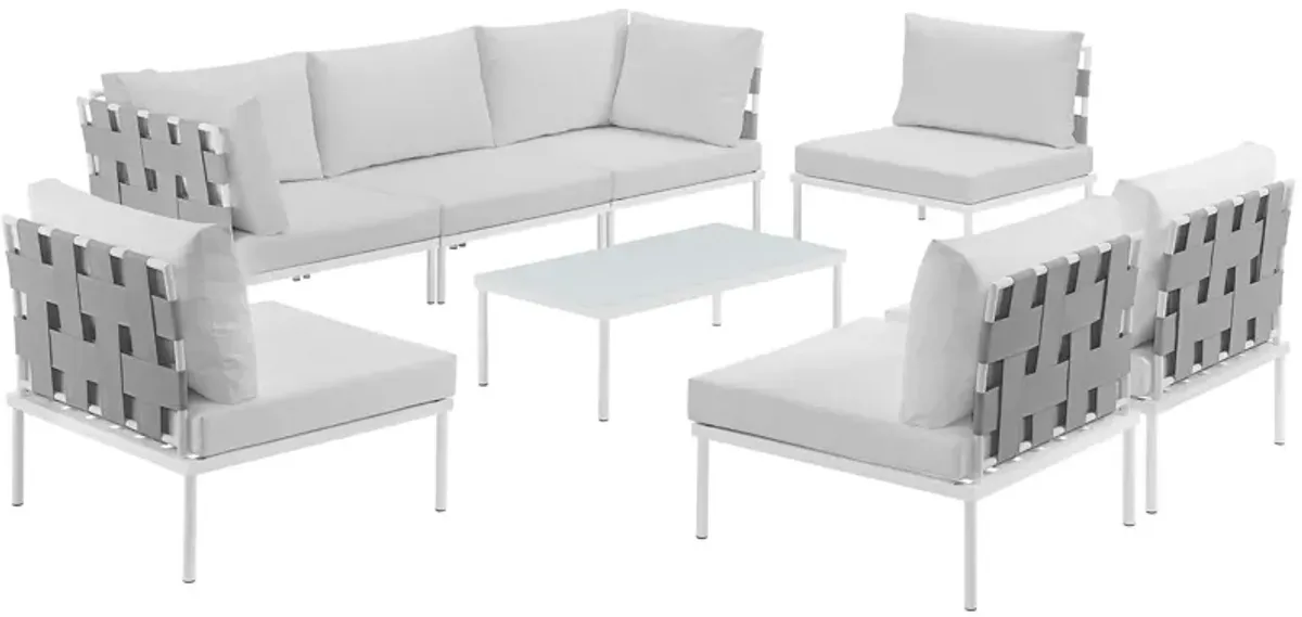 Harmony 8 Piece Outdoor Patio Aluminum Sectional Sofa Set