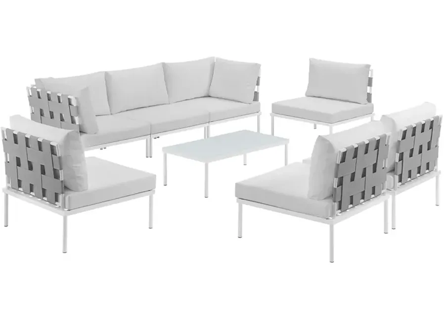 Harmony 8 Piece Outdoor Patio Aluminum Sectional Sofa Set