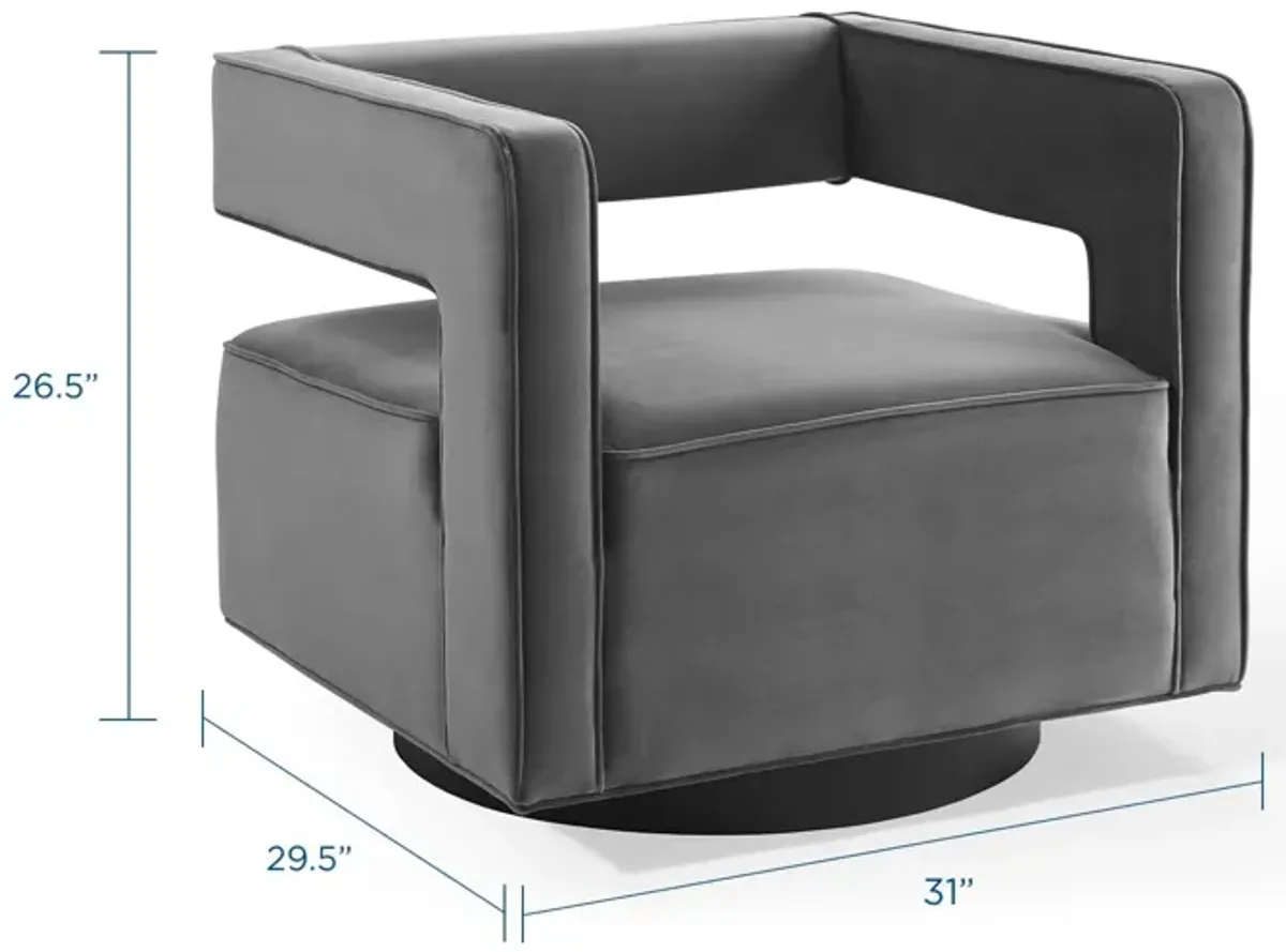 Booth Performance Velvet Swivel Armchair