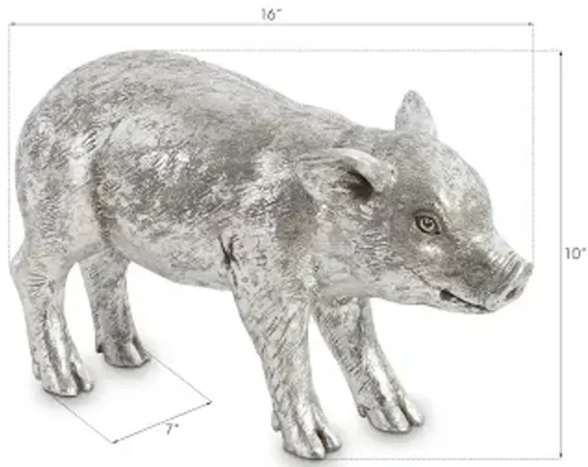 standing piglet, silver leaf