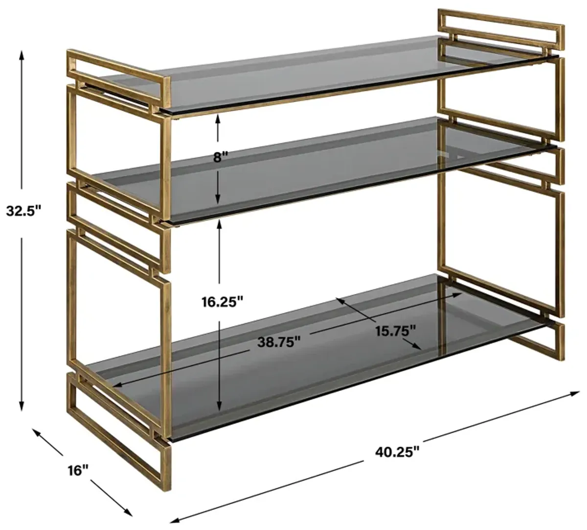 Stacked Up Gray Glass Console Table