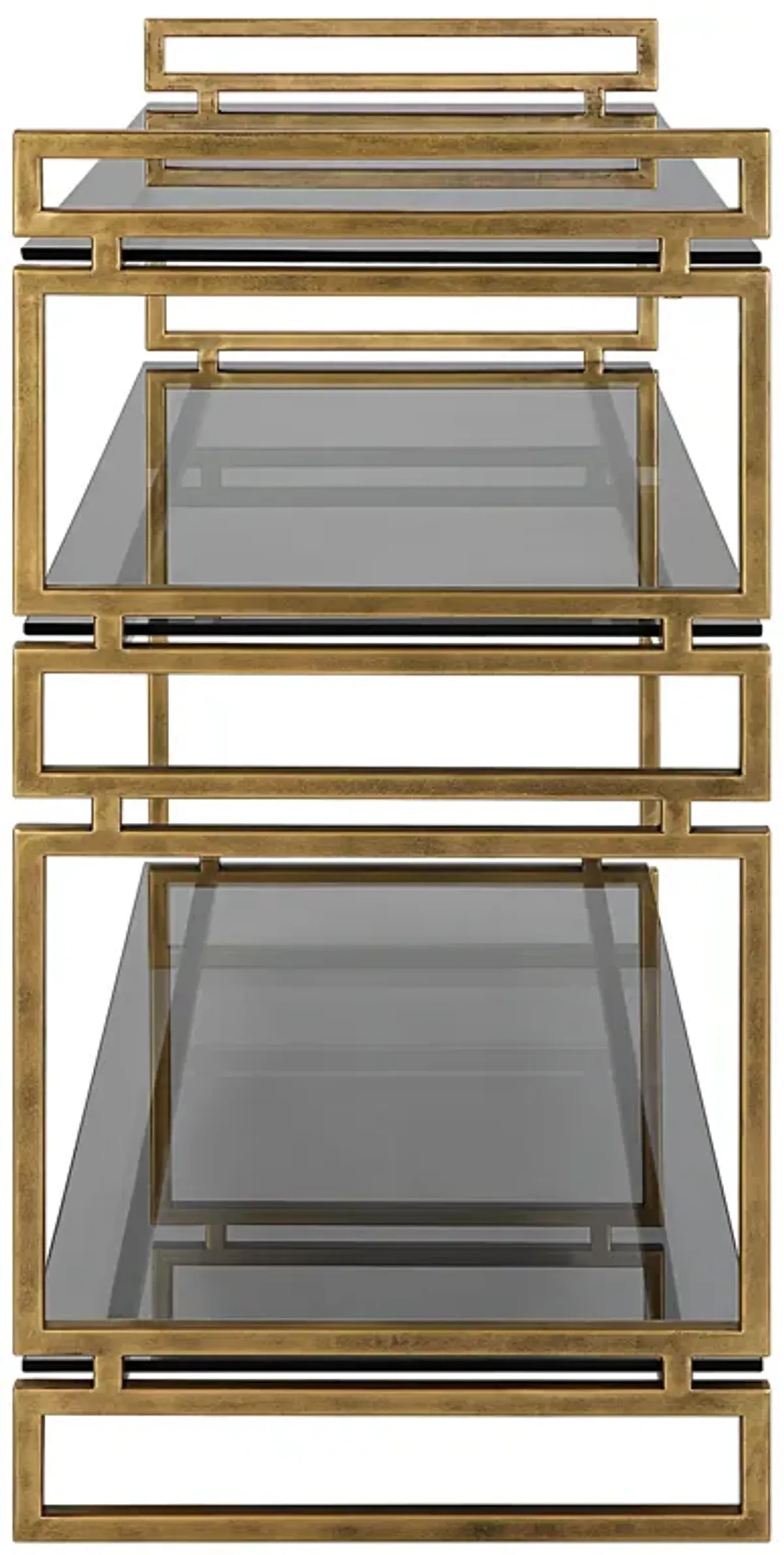 Stacked Up Gray Glass Console Table