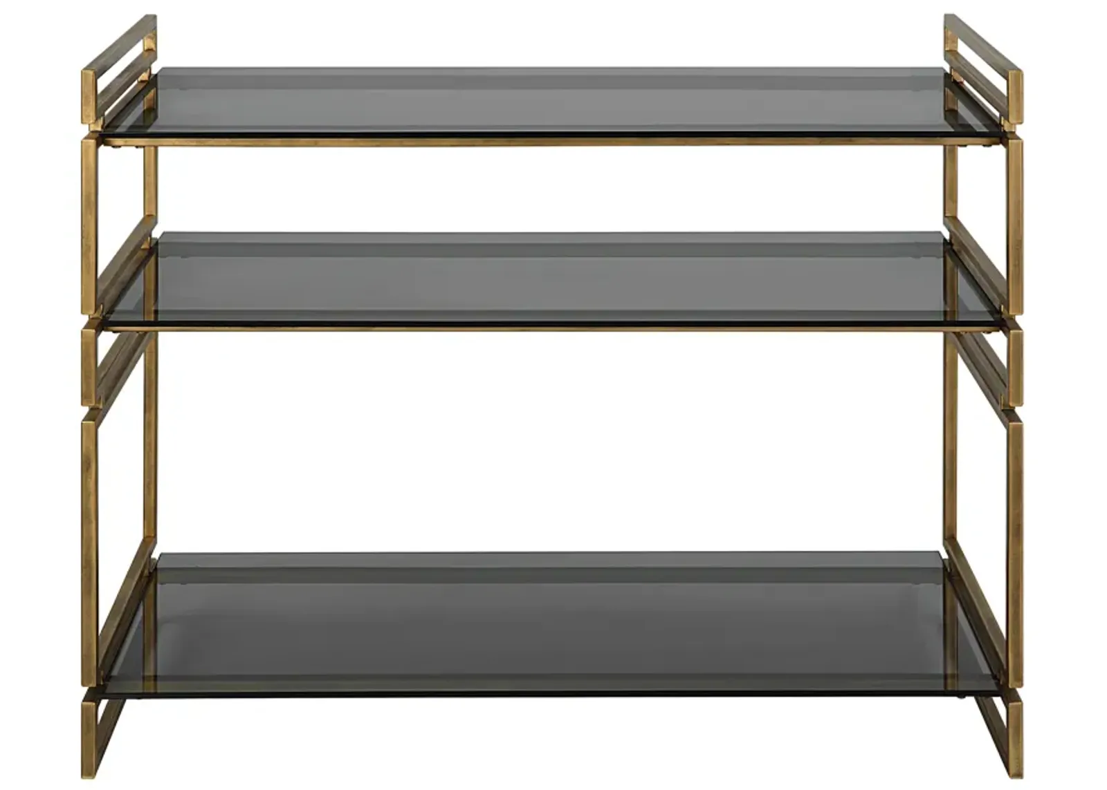 Stacked Up Gray Glass Console Table