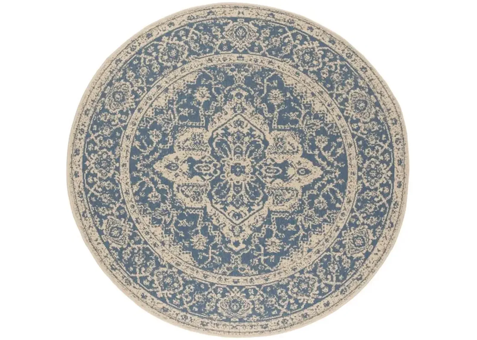 LINDEN 137 Collection LND137M-6R Blue / Creme 6'-7" X 6'-7" Round