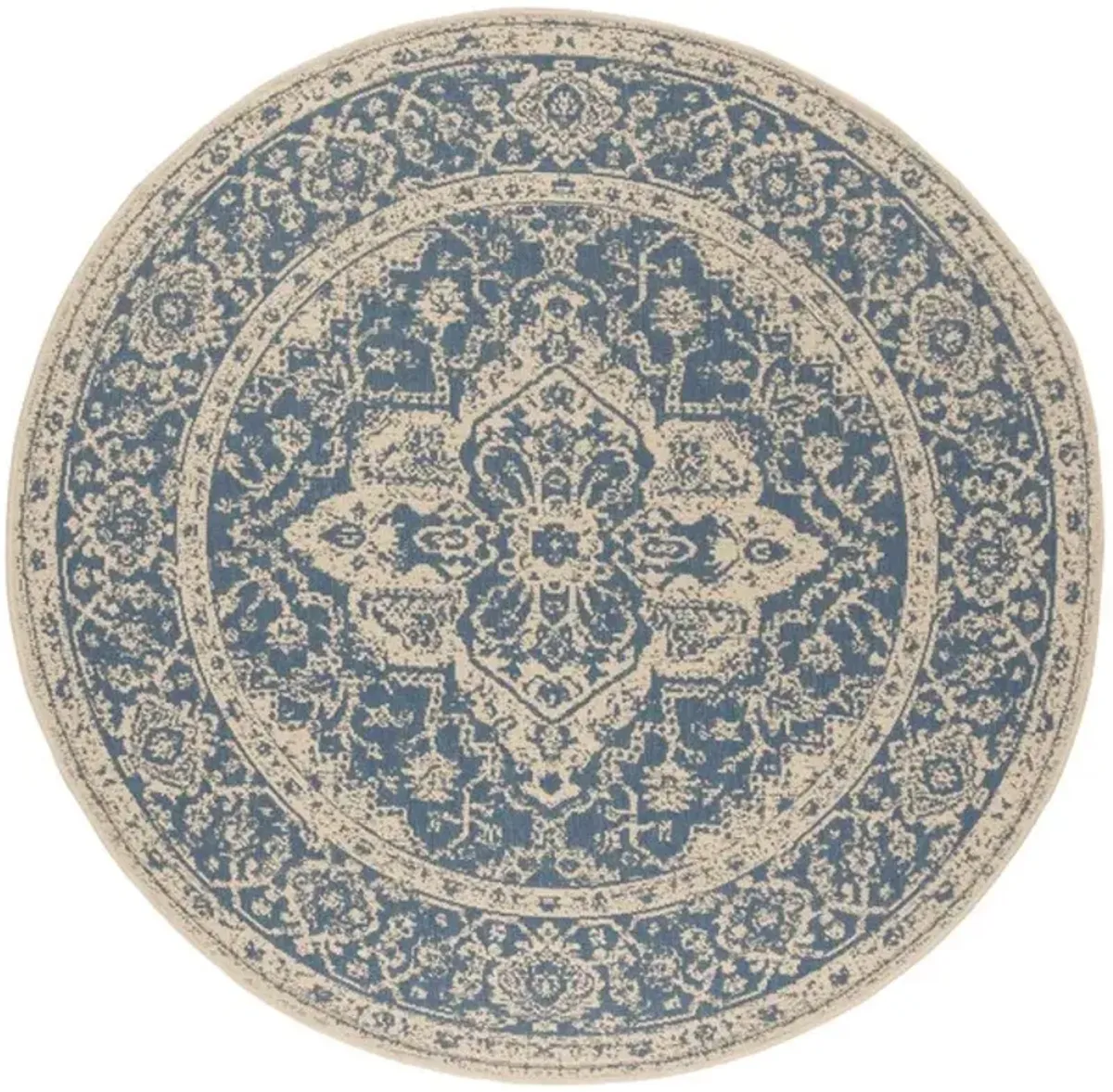 LINDEN 137 Collection LND137M-6R Blue / Creme 6'-7" X 6'-7" Round