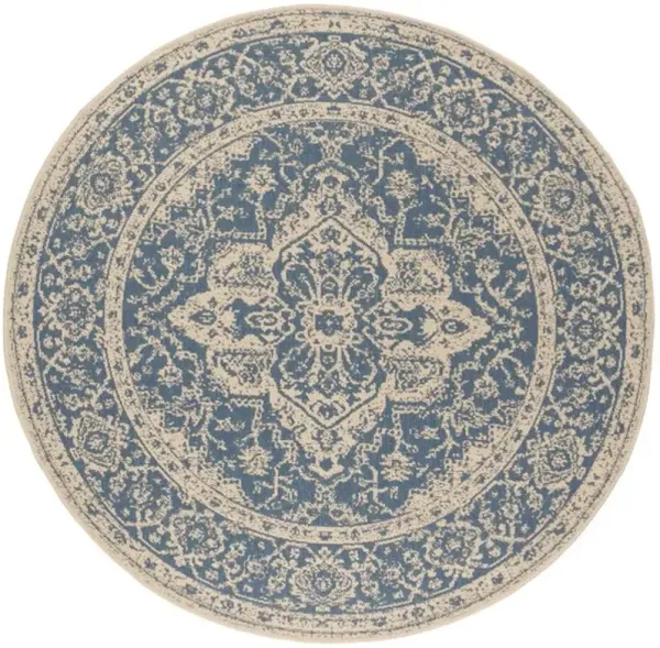 LINDEN 137 Collection LND137M-6R Blue / Creme 6'-7" X 6'-7" Round