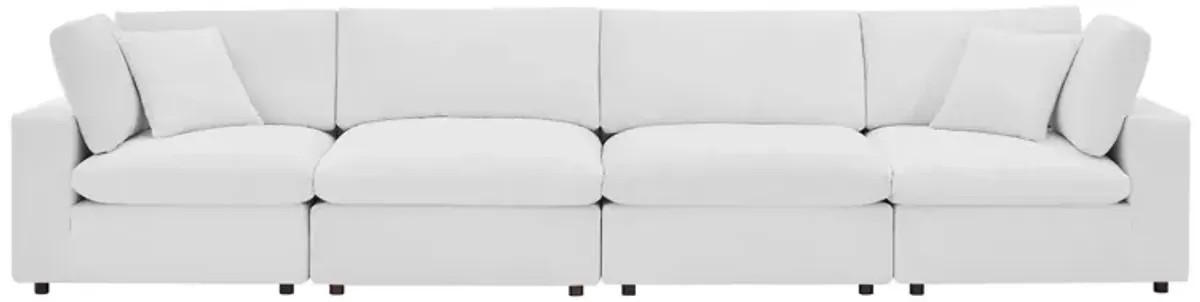 Commix Down Filled Overstuffed Performance Velvet 4-Seater Sofa