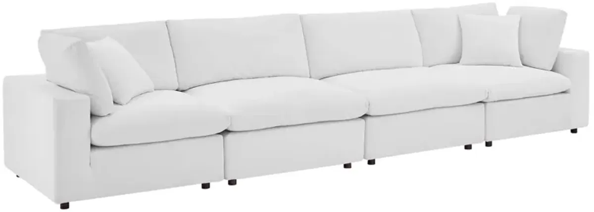 Commix Down Filled Overstuffed Performance Velvet 4-Seater Sofa