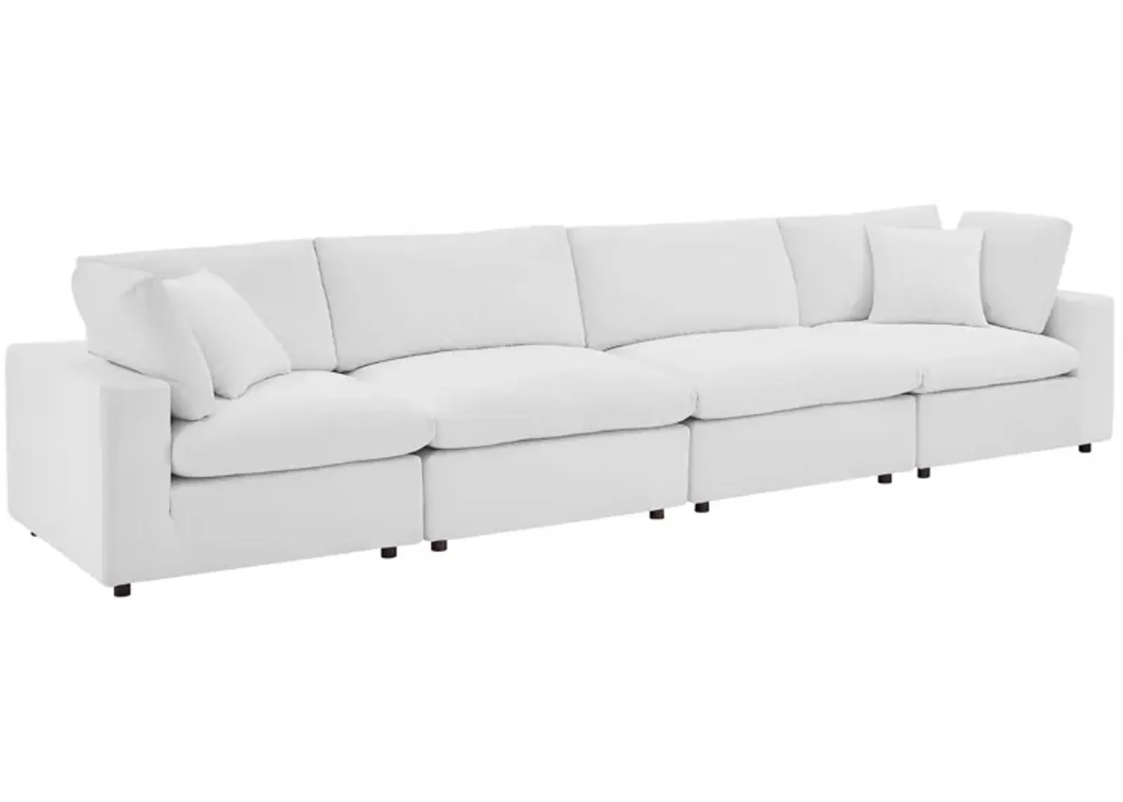 Commix Down Filled Overstuffed Performance Velvet 4-Seater Sofa