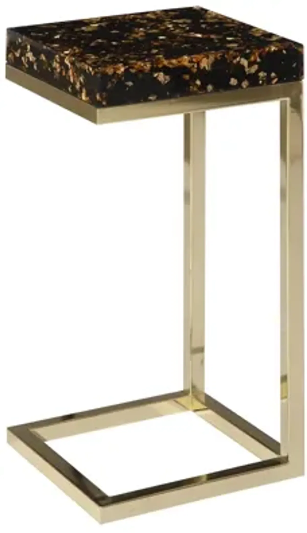 Captured End Table, Gold Flake, Plated Brass Base