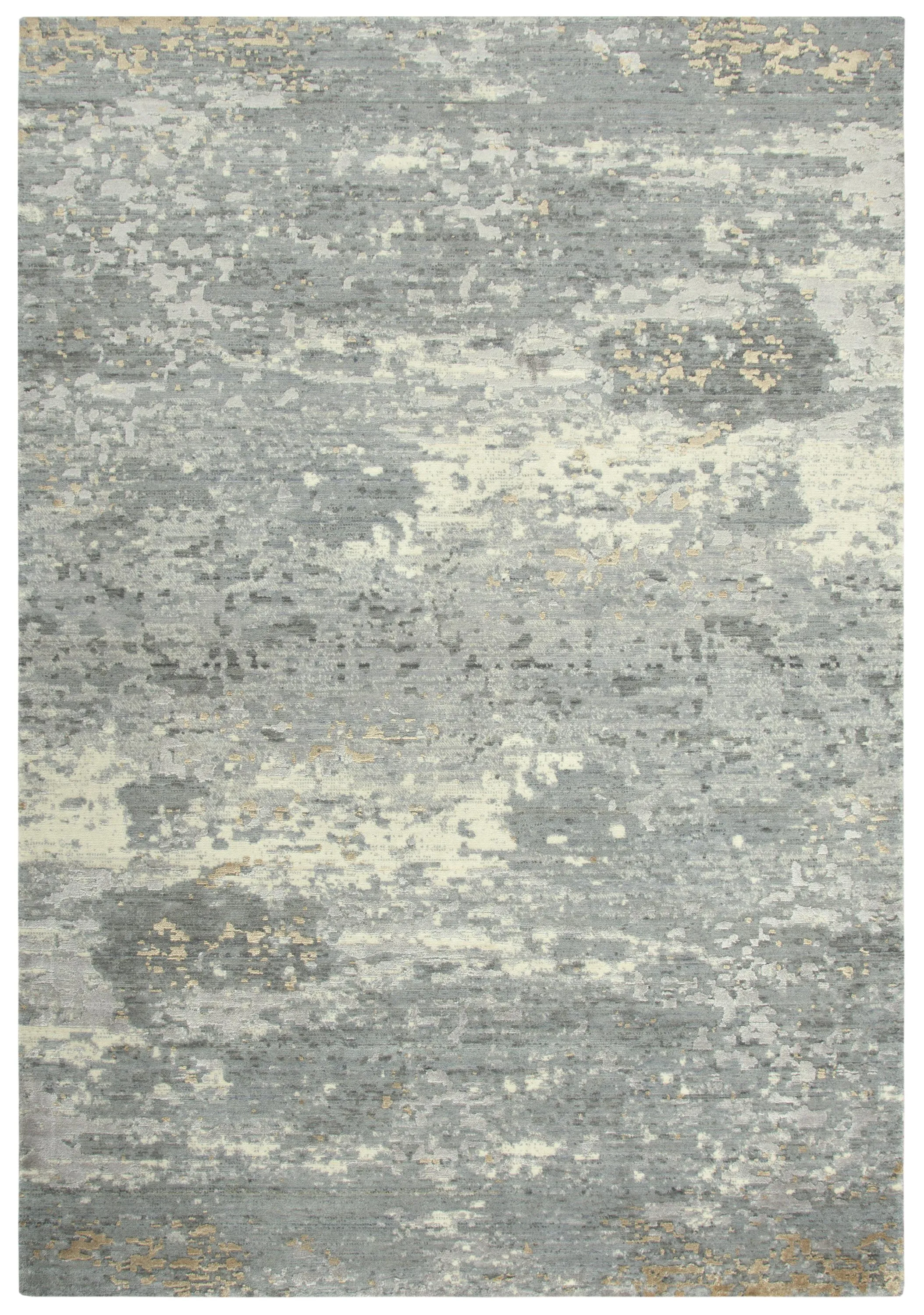 Artistry Gray Abstract NZ Wool/Tencel Blend 10' x 13' Rectangle Rug