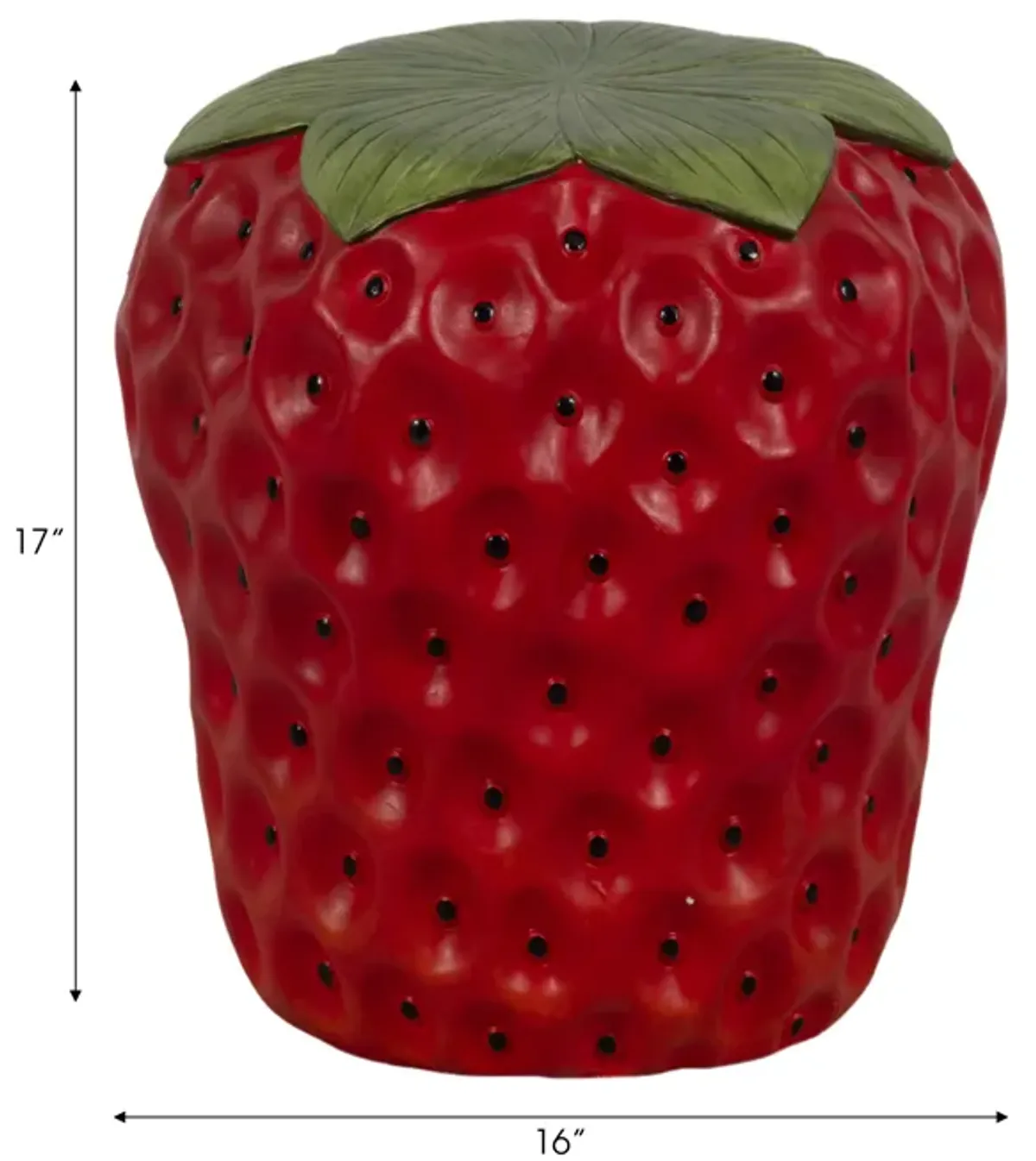 17" Strawberry Garden Stool, Red