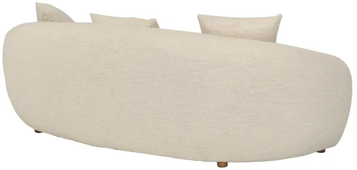 Molly 96.5" Upholstered Curved Sofa in Pearl