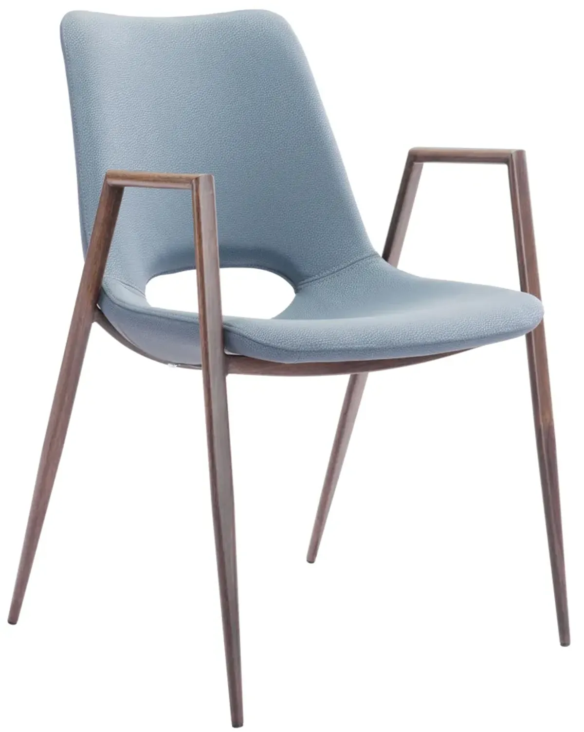 Desi Dining Chair (Set of 2) Blue & Walnut