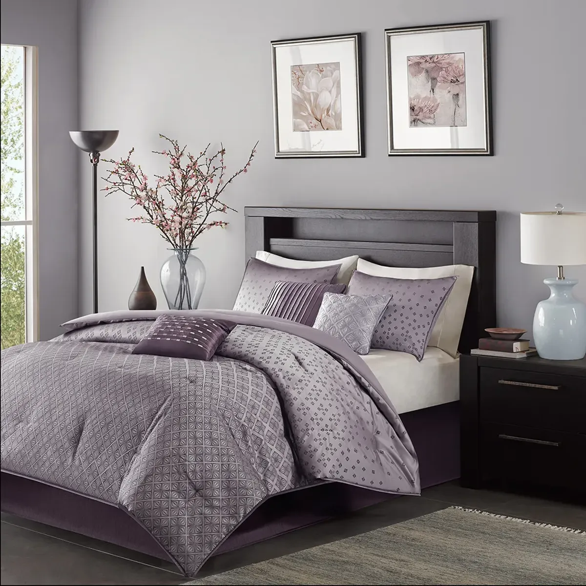 Madison Park Biloxi Purple 7 Piece Comforter Set