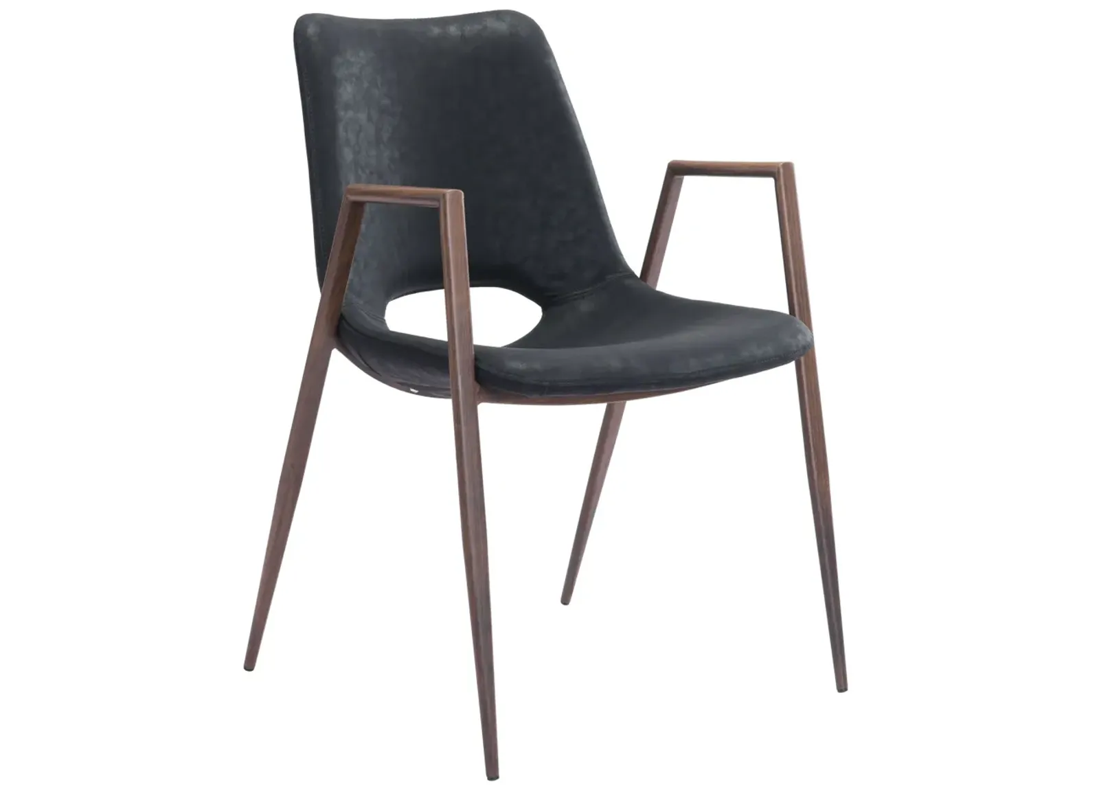 Desi Dining Chair (Set of 2) Black & Walnut