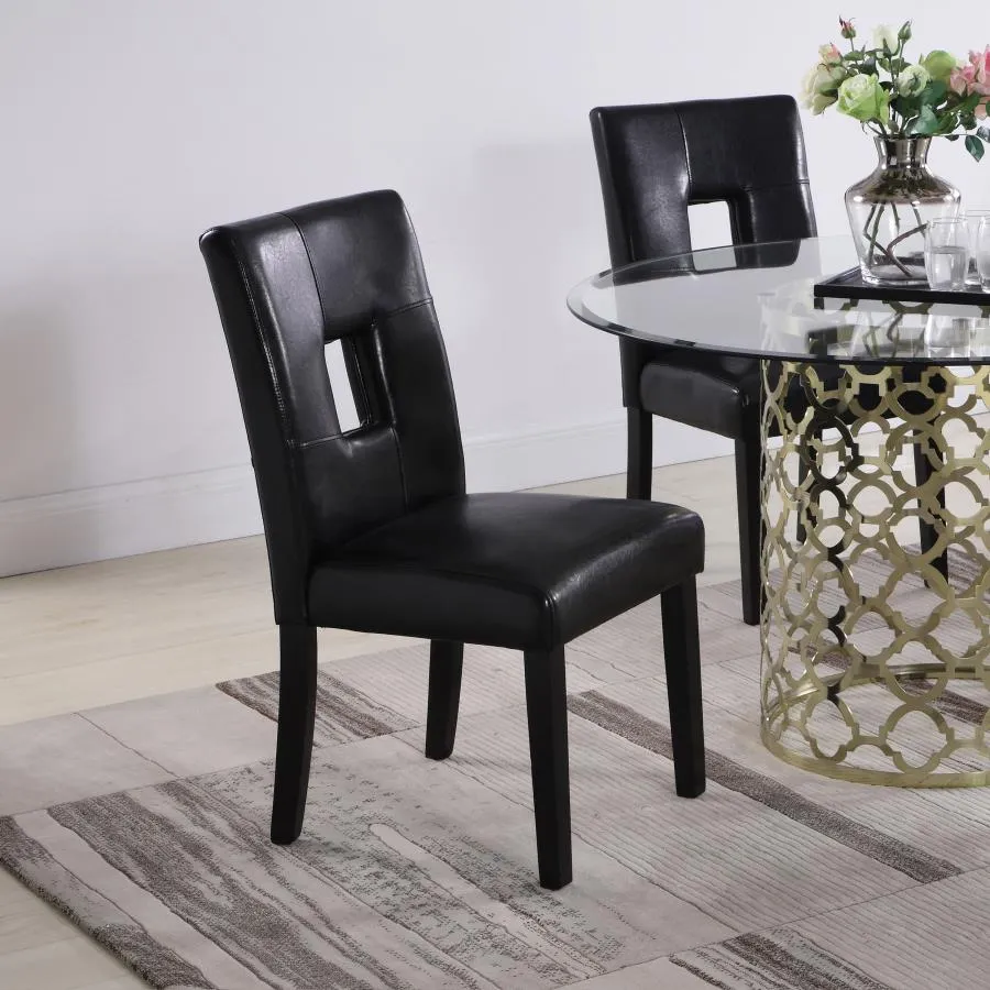 Shannon Open Back Upholstered Dining Chairs Black (Set of 2)