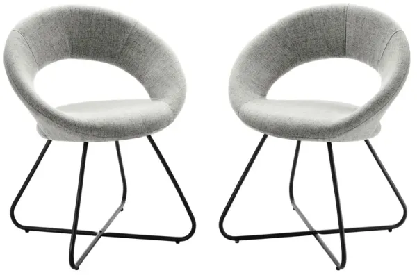 Nouvelle Upholstered Fabric Dining Chair Set of 2