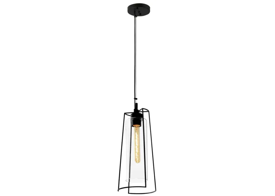 Cere Indoor/Outdoor Narrow Pendant Light - Matte Black