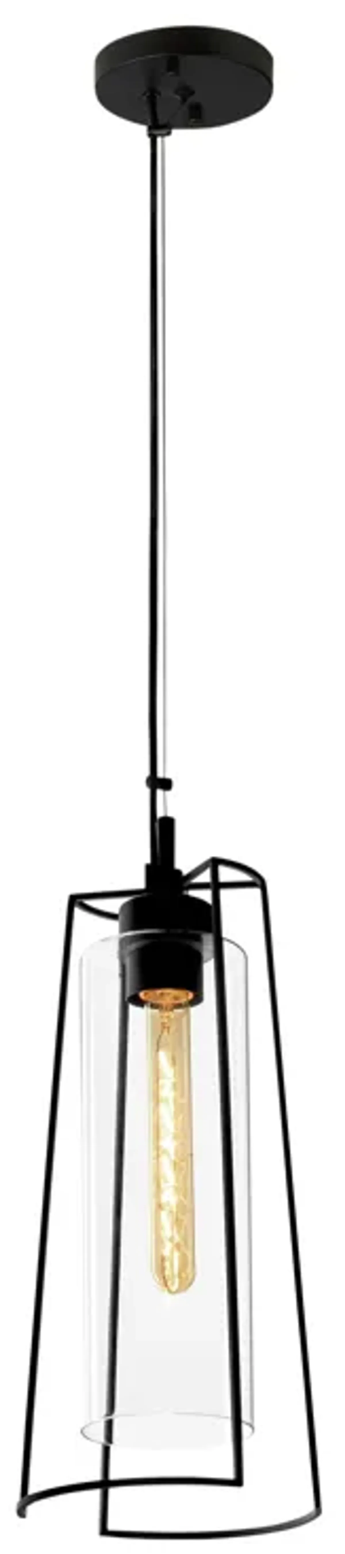 Cere Indoor/Outdoor Narrow Pendant Light - Matte Black