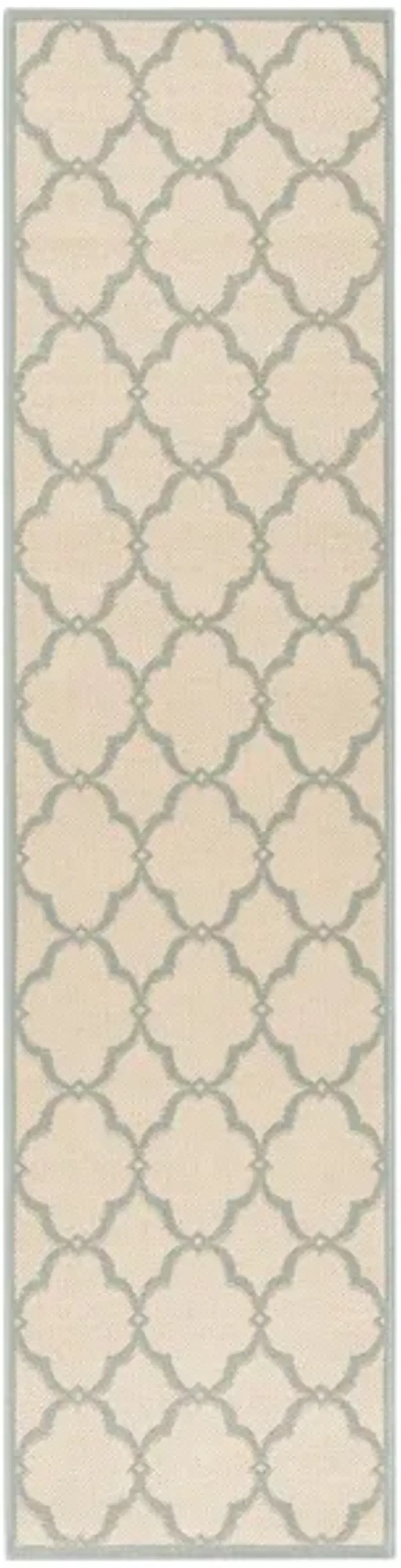 LINDEN 125 Collection LND125L-28 Cream / Aqua 2'-2" X 8'