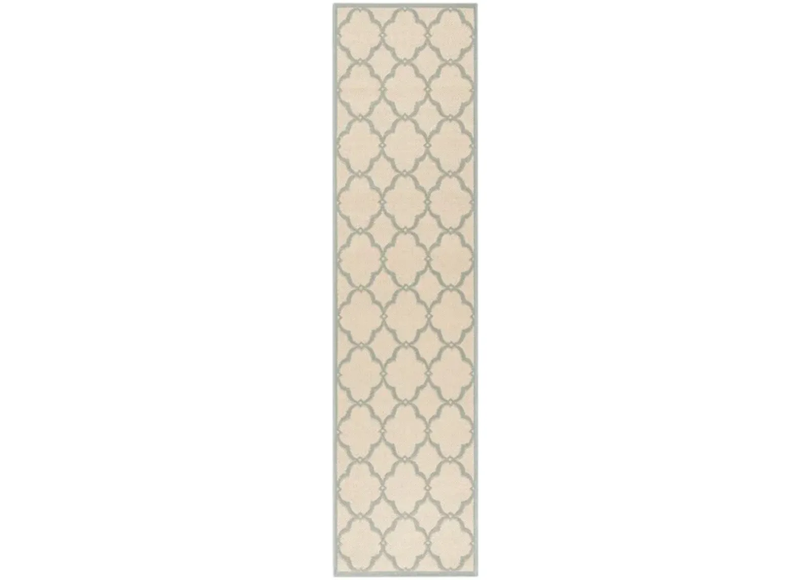 LINDEN 125 Collection LND125L-28 Cream / Aqua 2'-2" X 8'