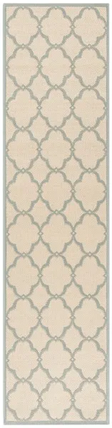 LINDEN 125 Collection LND125L-28 Cream / Aqua 2'-2" X 8'