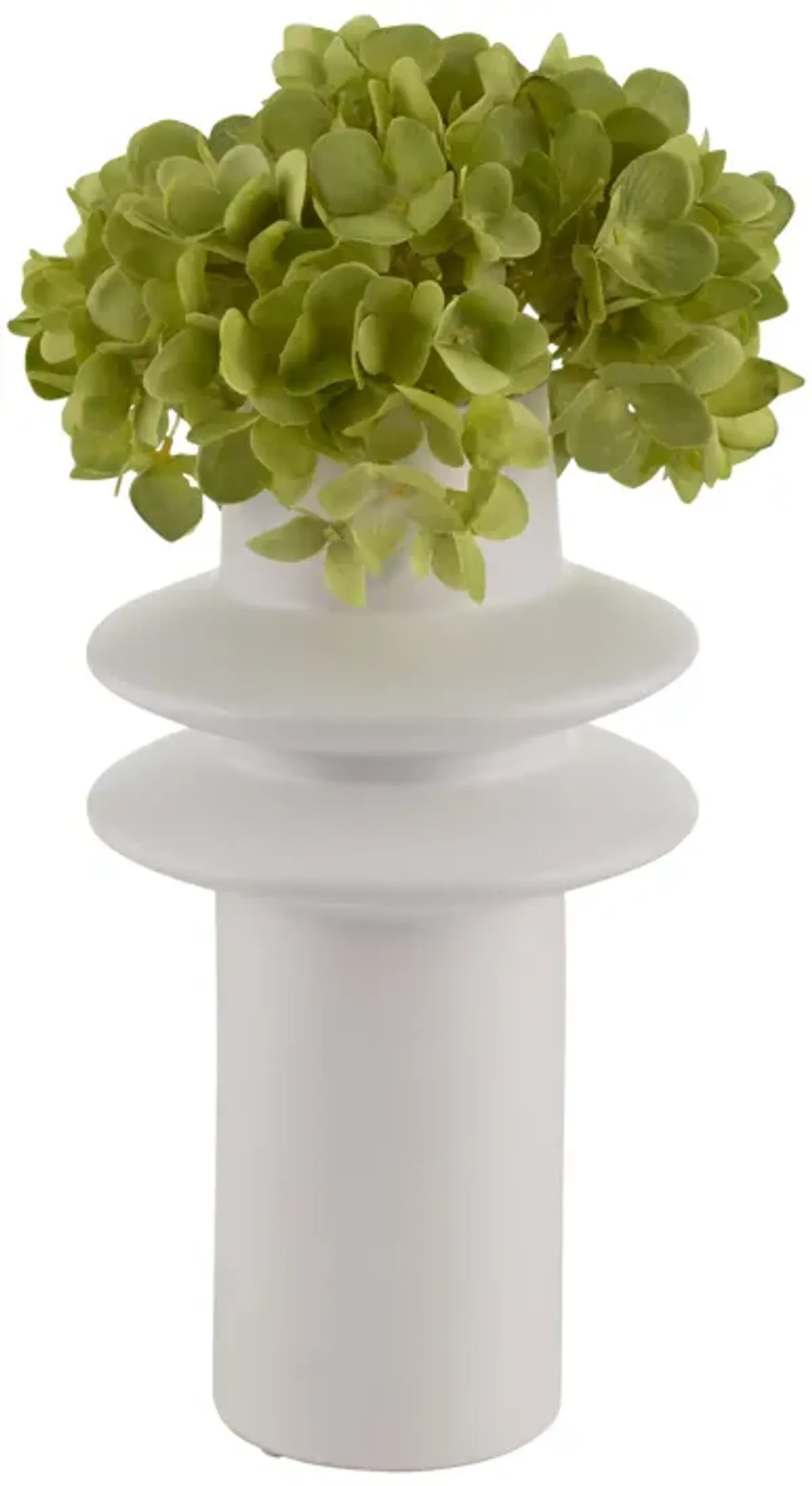 Cer, 11"h Modern Vase, White