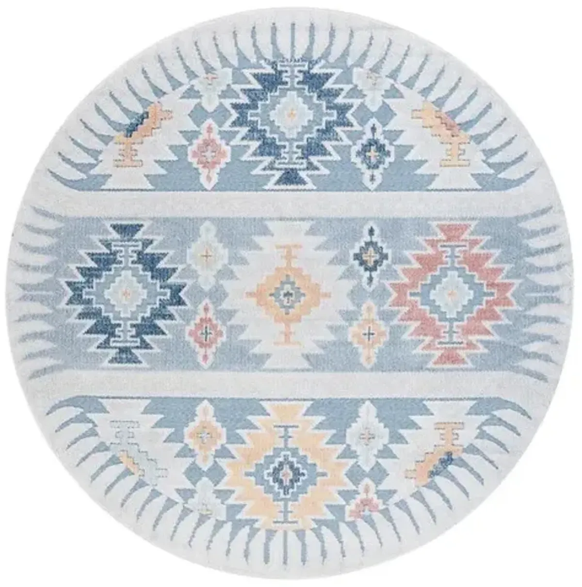 SARASOTA 114 Blue  6'-7' X 6'-7' Round Round Rug