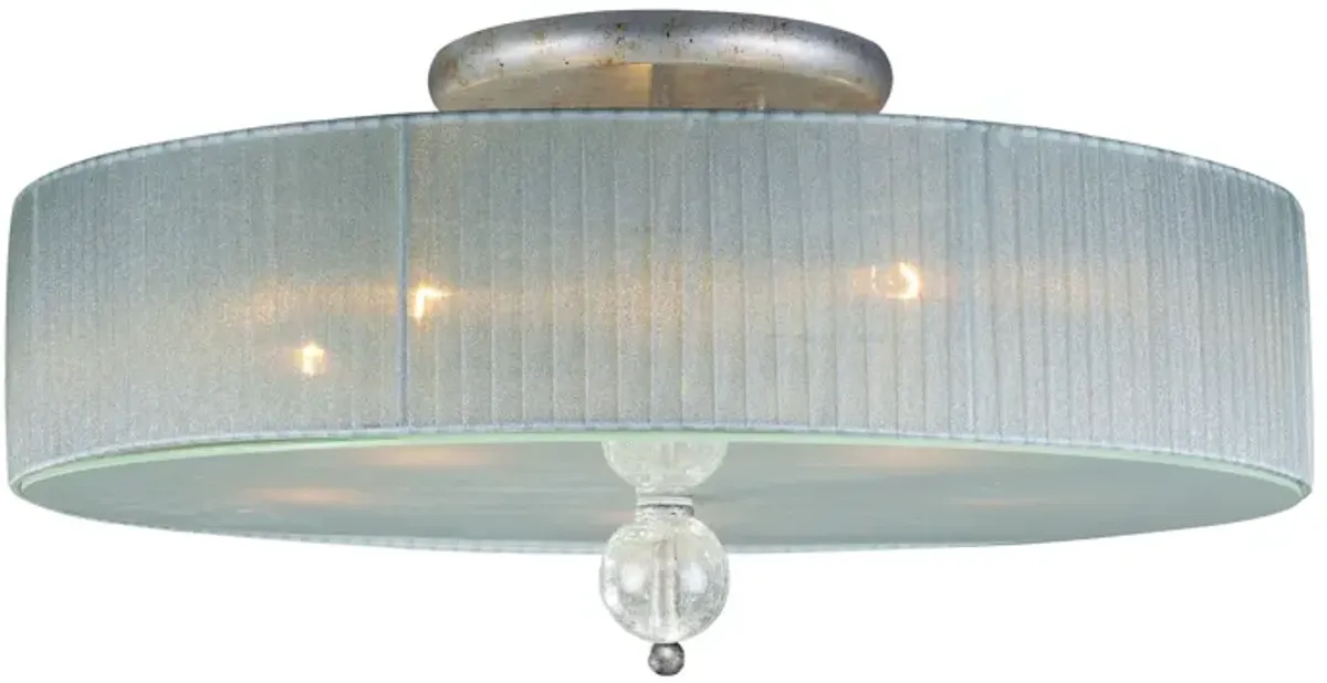 Alexis 23" Wide 5-Light Semi Flush Mount - Antique Silver