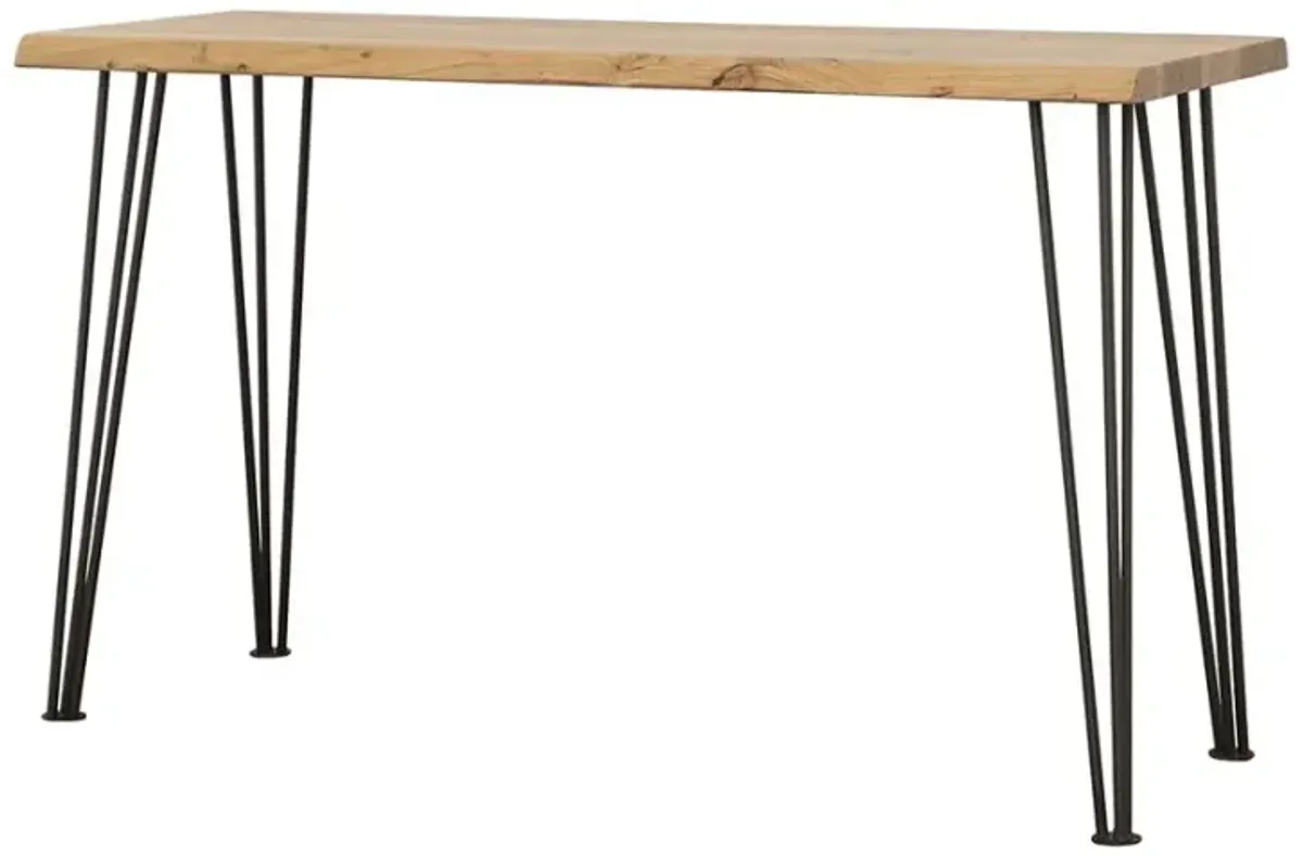 Taryn Sofa Table with Hairpin Leg Natural And Matte Black