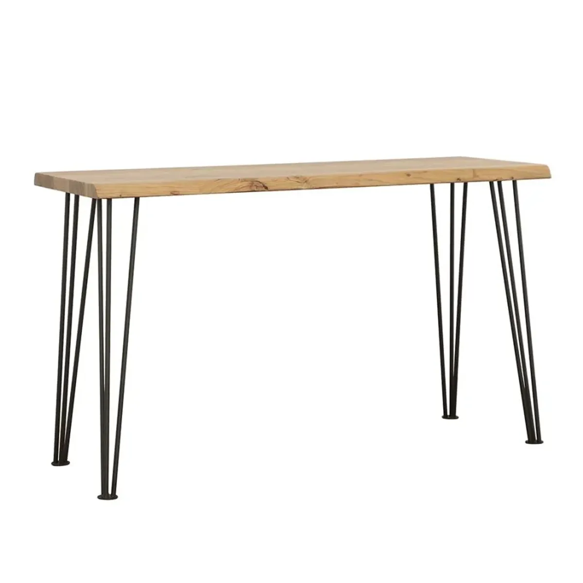 Taryn Sofa Table with Hairpin Leg Natural And Matte Black