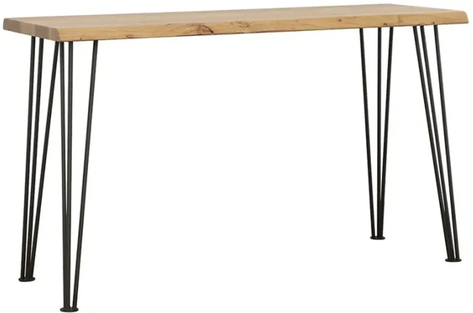 Taryn Sofa Table with Hairpin Leg Natural And Matte Black