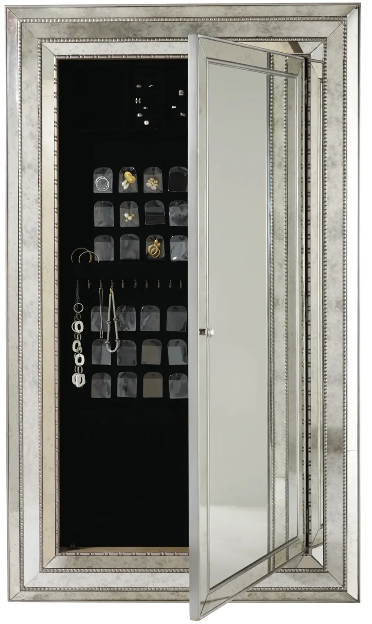 Melange Glamour Floor Mirror w/Jewelry Armoire Storage