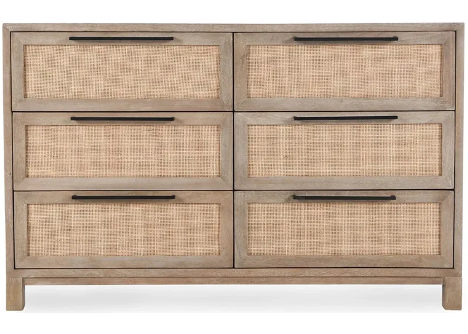 Jensen Six-Drawer Mango Wood Dresser in Taupe