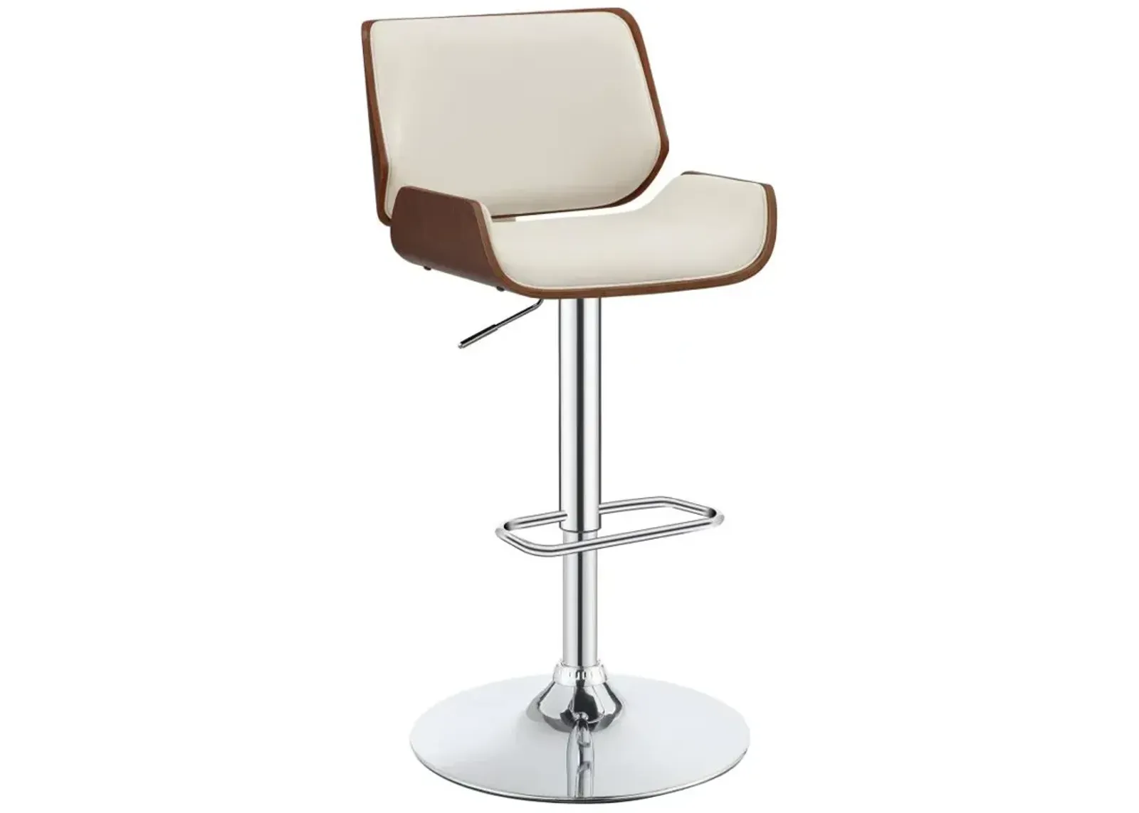 Folsom Upholstered Adjustable Bar Stool Ecru and Chrome