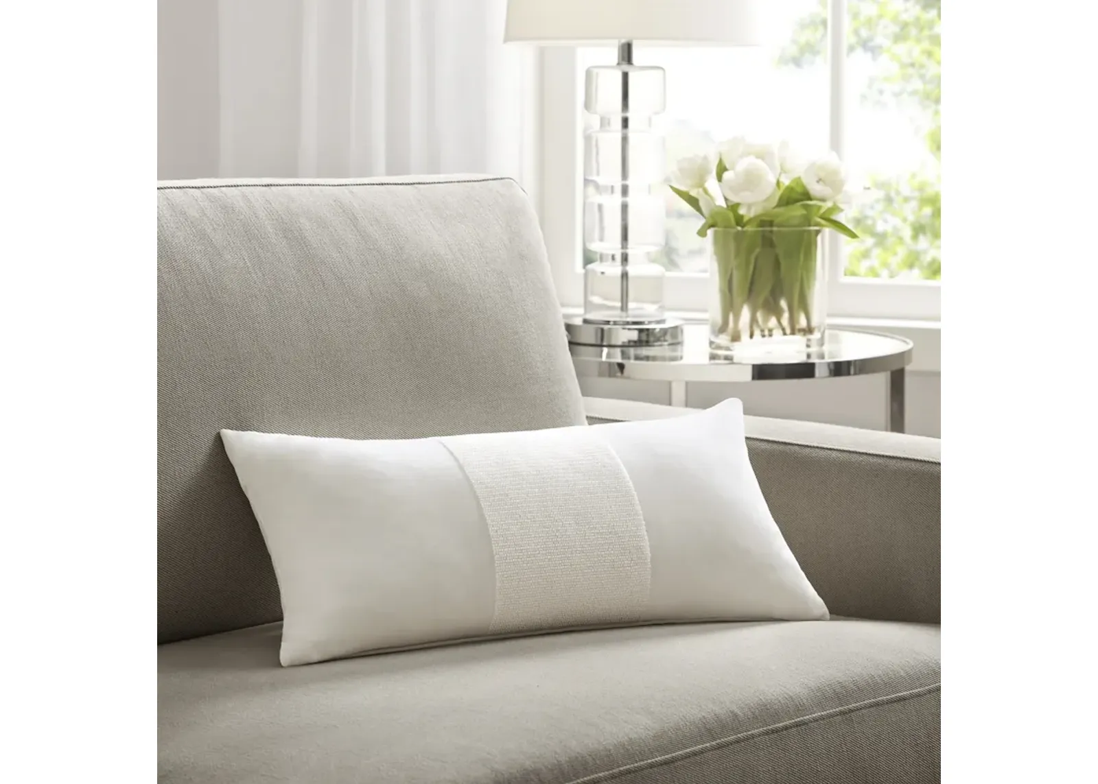 Croscill Home Canova White Oblong Decor Pillow